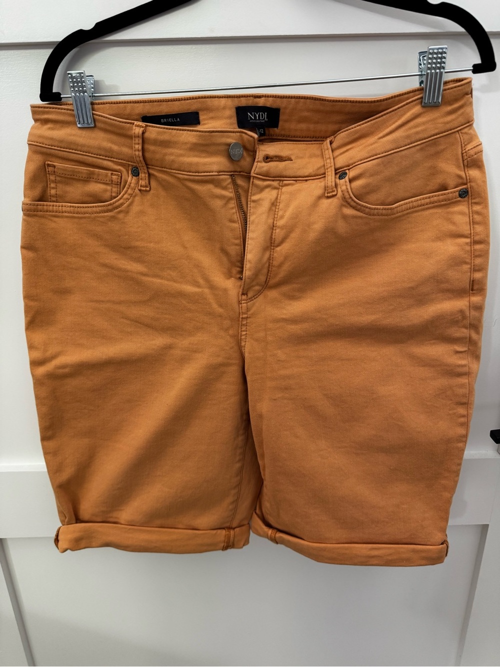 NYDJ Amber/Tan Stretch Cuffed Bermuda Shorts